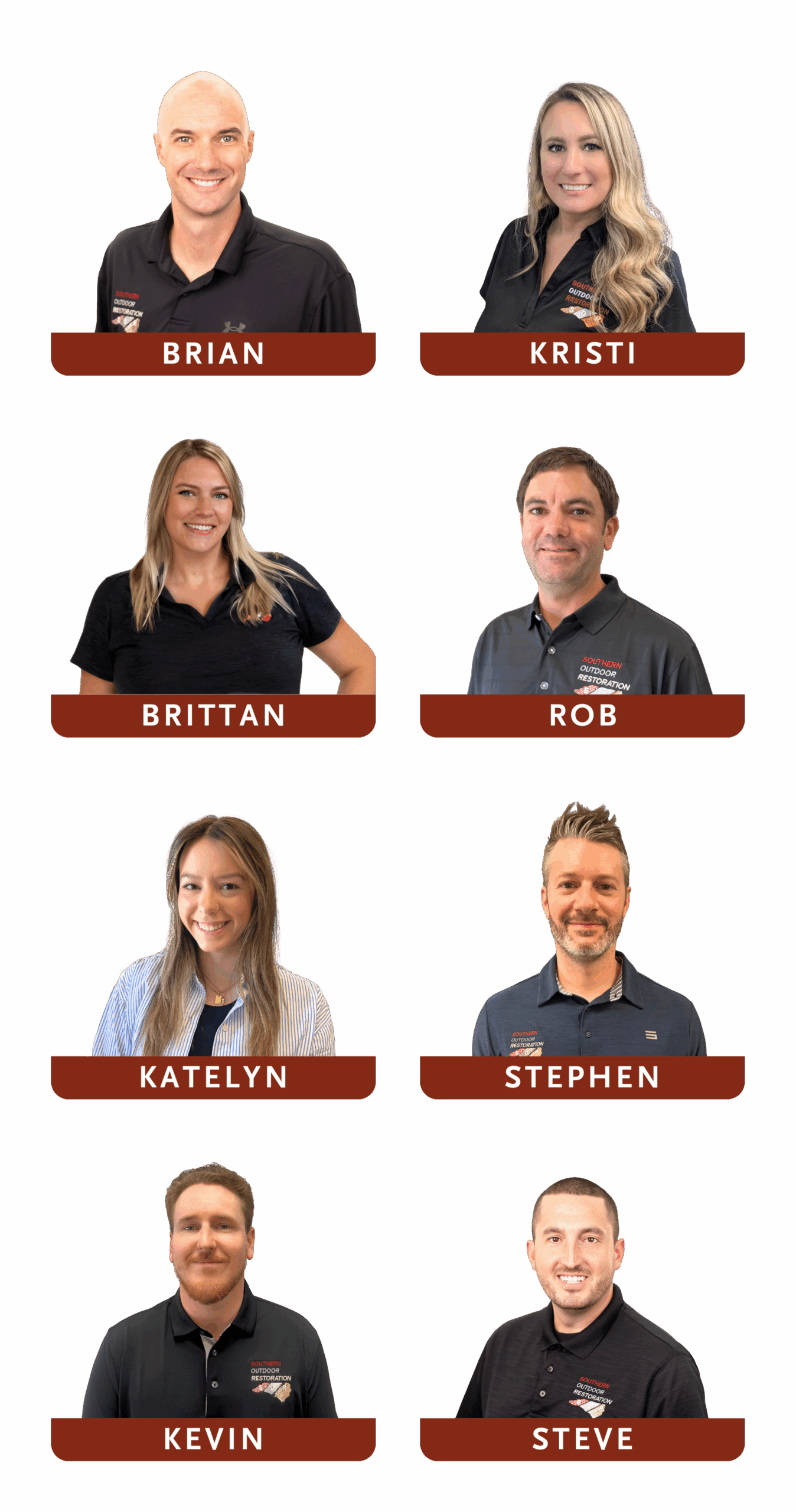 Brian, Kristi, Brittan, Rob, Katelyn, Stephen, Kevin, and Steve