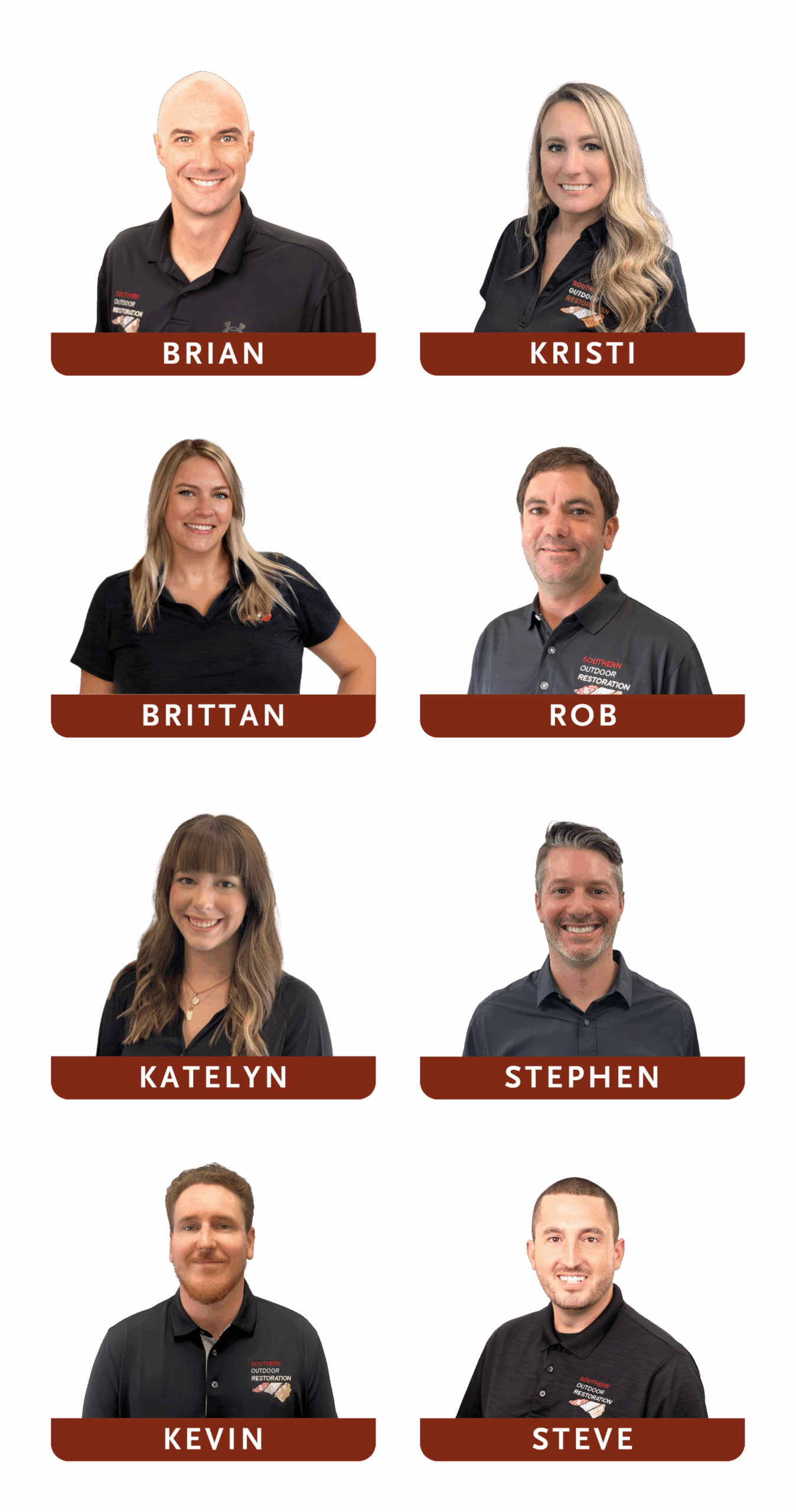 Brian, Kristi, Brittan, Rob, Katelyn, Stephen, Kevin, and Steve