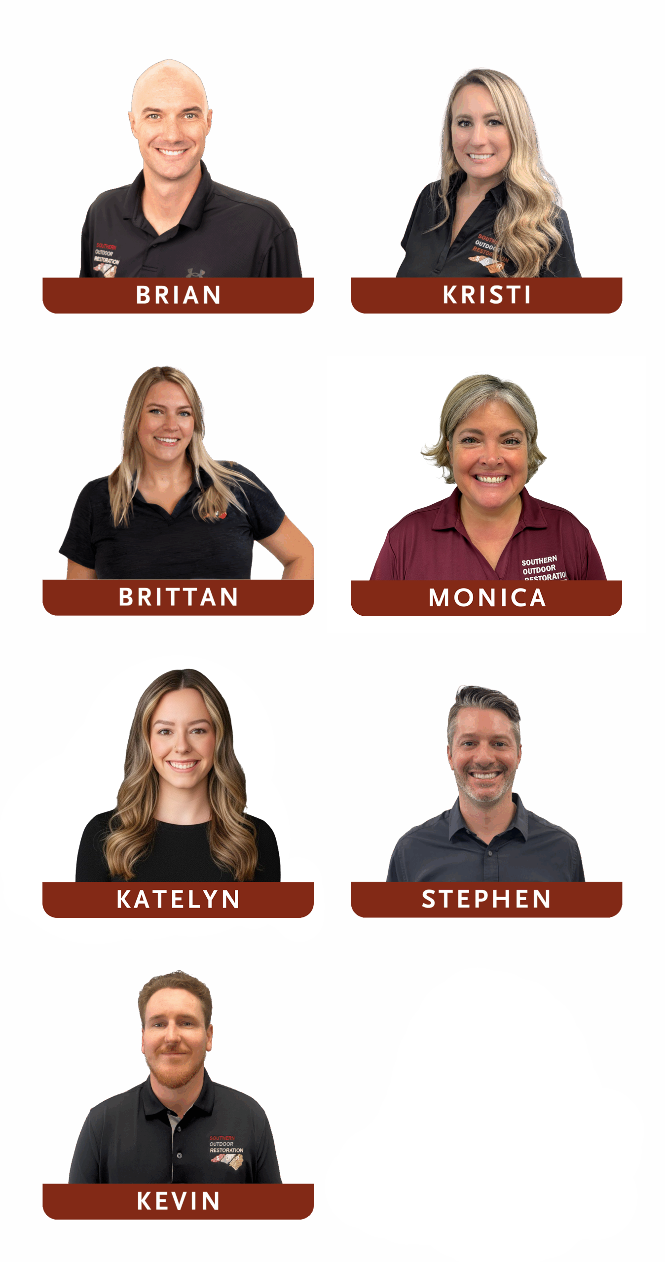 Brian, Kristi, Brittan, Monica, Katelyn, Stephen, Kevin, and Steve