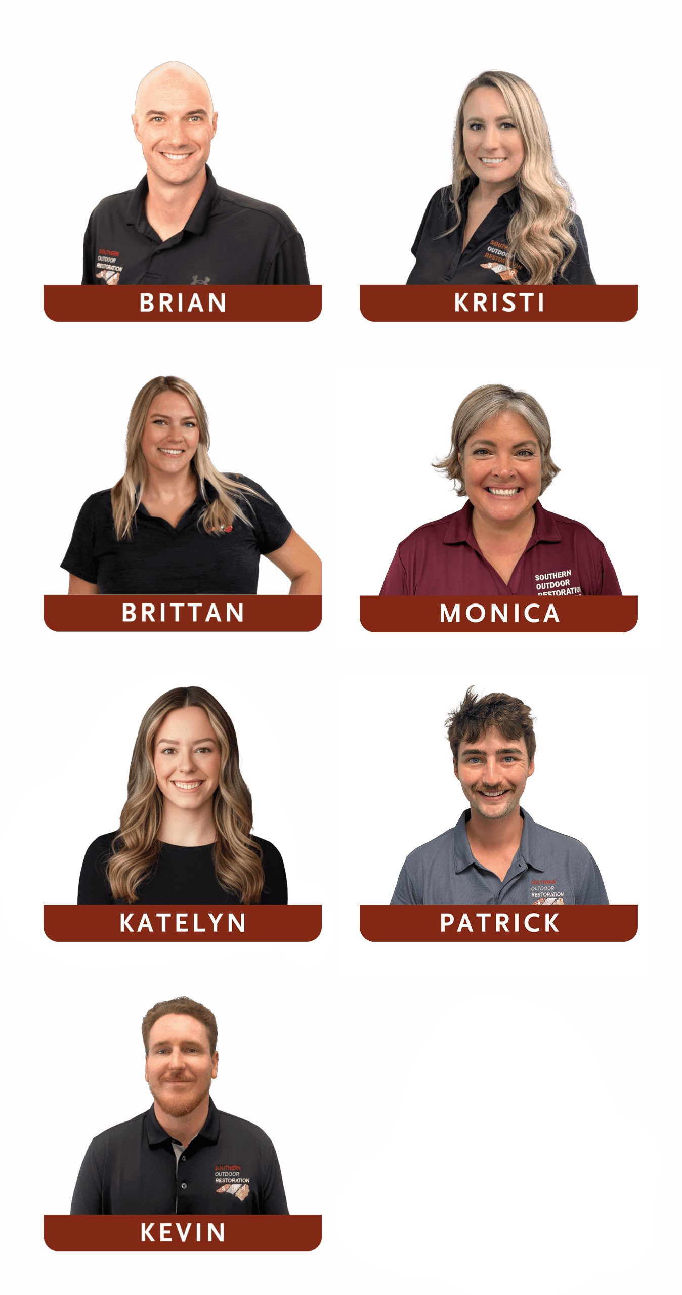 Brian, Kristi, Brittan, Monica, Katelyn, Stephen, Kevin, and Steve