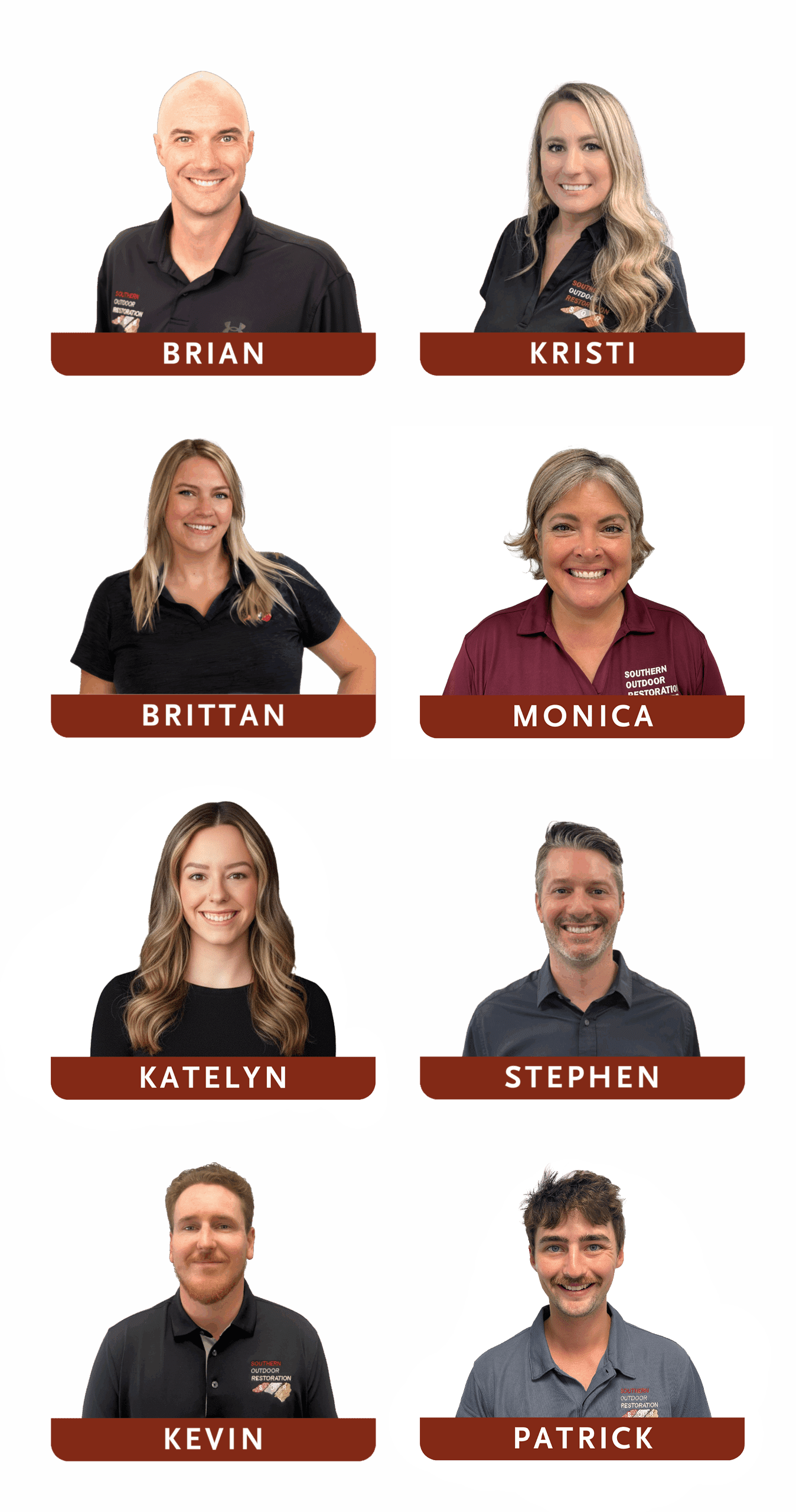 Brian, Kristi, Brittan, Monica, Katelyn, Stephen, Kevin, and Patrick