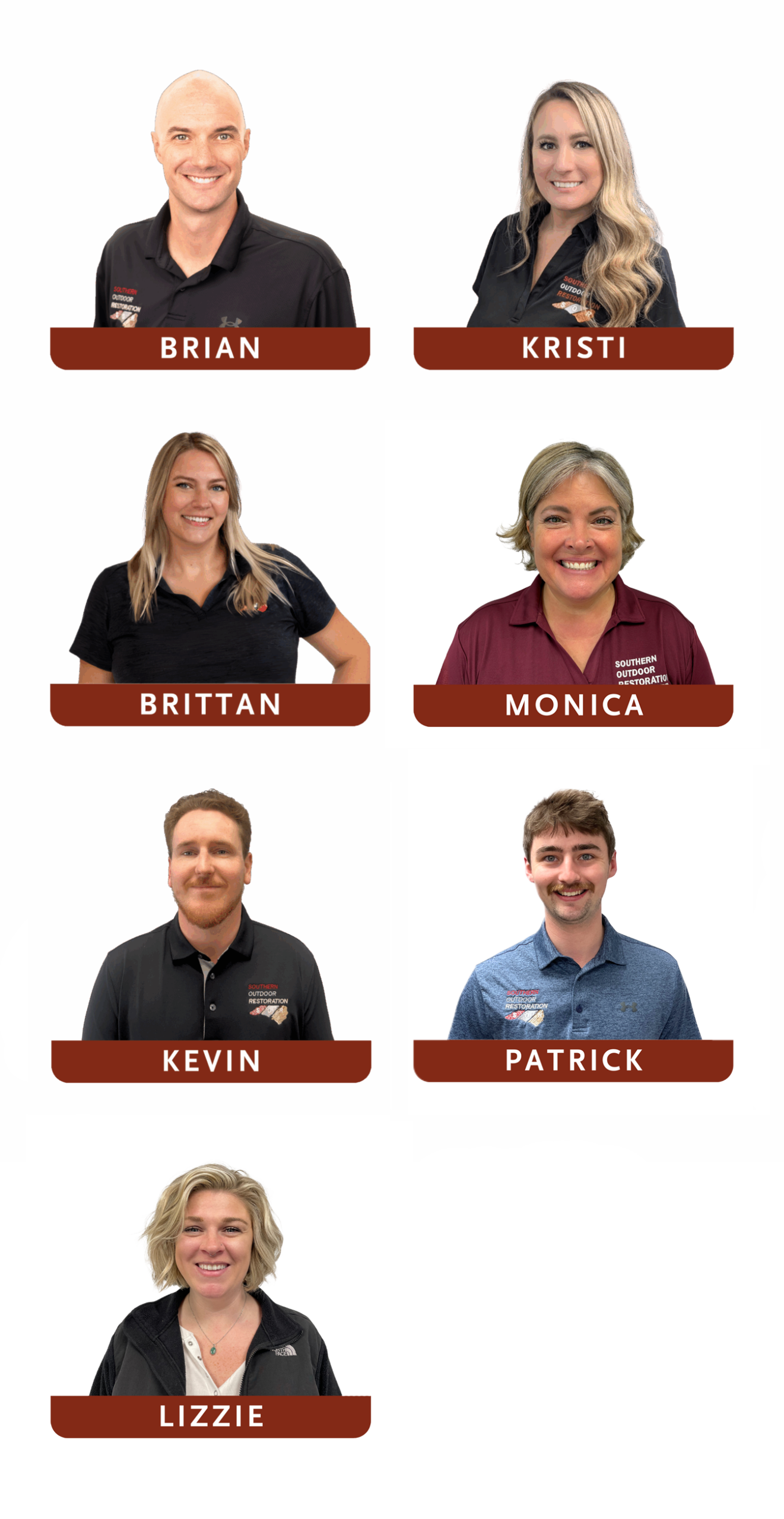 Brian, Kristi, Brittan, Monica, Kevin, Patrick, and Lizzie